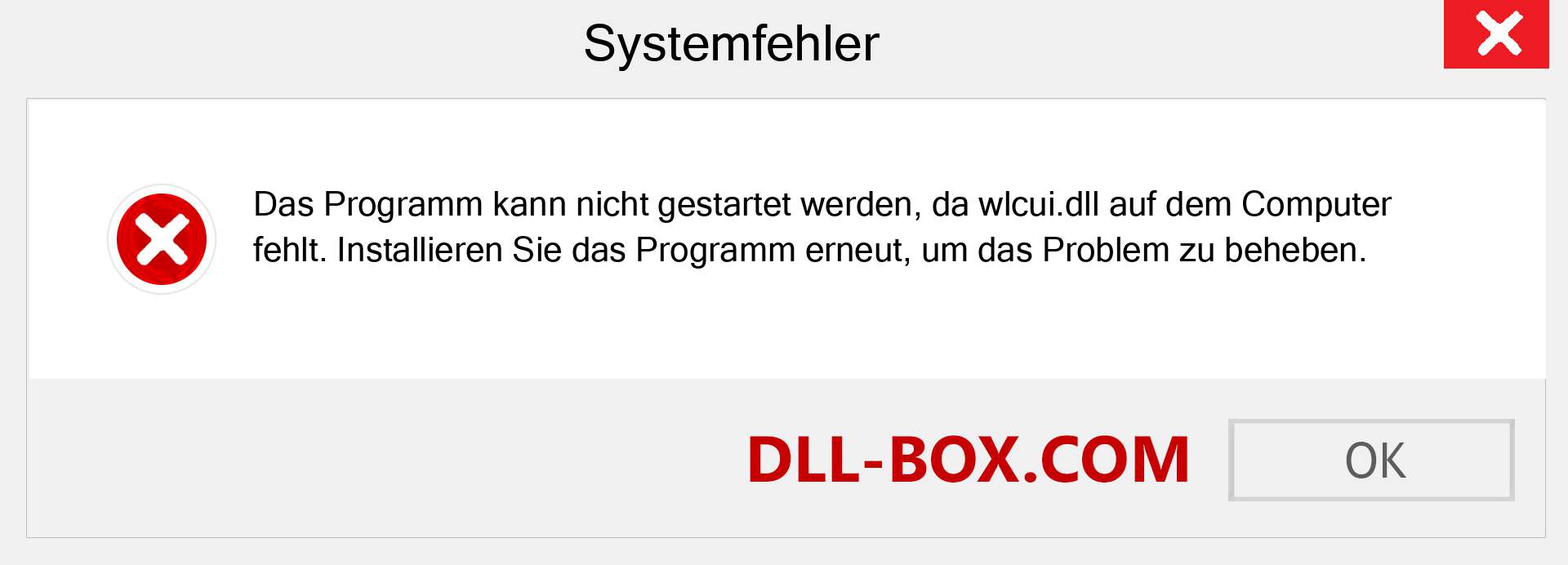 wlcui.dll-Datei fehlt?. Download für Windows 7, 8, 10 - Fix wlcui dll Missing Error unter Windows, Fotos, Bildern